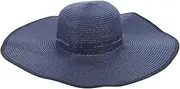 [WOFASHPURET] Elegant Women Wide Brim Sun Cap Beach Hat Sun Visor Sturdy and Stylish for Outdoor Activities Navy