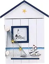 OFFSCH 1pc Wooden House Key Holder Nautical Holder Organizer Key Organizer Key Holder for Wall Boxes Key Rack Mounted Key Holder Wall Mount Nautical Cabinet for Keys Bamboo White