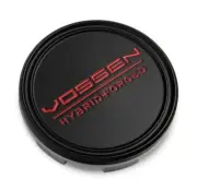 4 SMALL Vossen Satin Black/Red Hybrid Forged Center Caps Aluminum **SBR**
