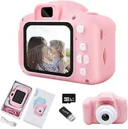 Pogepe Kids Camera, Kids Digital Camera, Rechargeable With 32G Sd Card. Portable Child Digital Video Camera, Kids Camera Toys For 3-12 Years Old Boys Girls. Ideal For Christmas, Birthday Gifts Pink