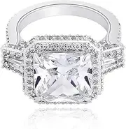 [TUSRORSU] Bling Punky Rapper Fashion Luxury Rings for Men 14K Gold Plated Shiny Big Iced out Engagement Hip Hop Cubic Zirconia Men Rings