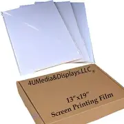 4UMedia&DisplayLLC -13"x19" Waterproof Inkjet Transparency Silk Screen Printi...