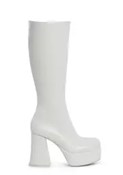 [Sugar Thrillz] Flirty Flair Go Go Boots - White