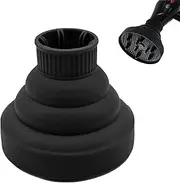 Diffuser Hair Universal, Diffuser Attachment Hair Dryer, Foldable, Portable, for Curly or Wavy Hair Styling (Black)