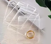 NATX 100pcs Clear PVC Transparent Zip Lock Jewelry Bag Small Size Dust Proof Airtight Pouch Plastic Zipper Self Seal Packing Organizer Storage Bags for Rings Earrings Bracelet (2.36x3.15in)