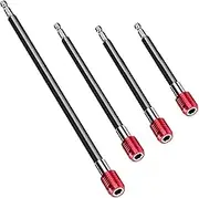 Drill Bit Extension Set,4Pcs Magnetic Drill Screwdriver Bit Holder Bar Chuck Adapter Extender，1/4 inch Hex Quick Release Bit Holder for Impact Driver Screws Nuts Drill (4Pcs)