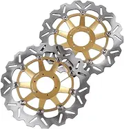 Front Brake Disc Rotors Motorbike Parts Accessories 2PCS Compatible with CBR1100XX CB1300 CB1284 X1100 ELEVEN CB 1300 1284(Gold)