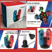 Nintendo Switch Joy-con 4 Controller Charging Station LED USB Charger Dock New