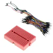 Red 170-Point Solderless Breadboard + 65pcs Jumper Wires