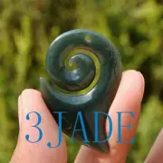 Natural Nephrite Jade Koru / Swirls Pendant New Zealand Maori Style Carving /Art