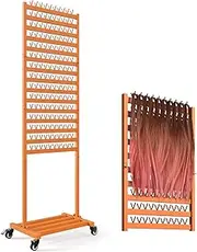 Suuiwau Adjustable Braiding Hair Rack 300 Pegs,2-Sided Metal Braiding Rack Stand with Wheels Hair Separator Braid Rack for Hair Stylist