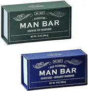 San Francisco Soap Company Man Bar 10 Oz Bar Soap Bundle - One Each Siberian Fir and Silver Sage