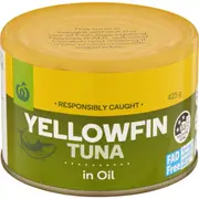Woolworths Yellowfin Tuna In Oil 425g