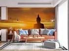 3D Sculpture Bodhisattva Sunrise Self-adhesive Removeable Wallpaper Wall Mural