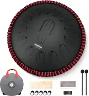 15 Inch Steel Handpan Tongue Drum - 15 Notes in C Major 432Hz Tongue Drum with O