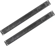 RIVECO 1U Brush Panels for Rack Cable Management, Server Rack Cable Organizer 1U Brush Managers for 19 Inch Network Rack Mount Black 2 PCS
