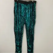 New City Chic Sparkling Green Sequins Evening Party Pull-on Pants size 20