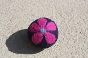 Felt Wool Toy Purple Hot Pink Flower Ball