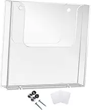 Eigell A5 Wall Mounted Brochure Holder Acrylic Document Holder Hanging Bookshelf Display for Literature Magazine File Menu Pamphlet Booklet for Offices Waiting Room, A5