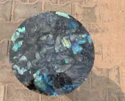Labradorite Gemstone Coffee Table Top Semi Precious Stone Arts Home Decor Gift