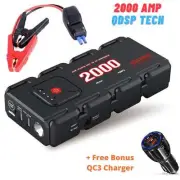 Portable Jump Starter Pack 2000A Power Bank Booster 12V Car Battery Heavy Duty