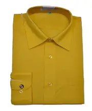 Men's gold yellow color long sleeves dress shirt (14 1/2 32-33 )