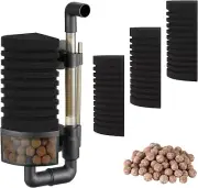 Carefree Fish Aquarium Filter Sponge Fish Tank Quiet Bubble Filter with 3 Sponge