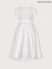 Monsoon White Henrietta Pearl Bodice Dress (AN6862) | $134 - $157