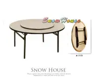 在飛比找Yahoo!奇摩拍賣優惠-雪之屋 4.5尺圓白碎石轉盤餐桌(木芯板貼美耐板面)(含2.