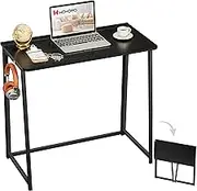 WOHOMO Folding Computer Desk, Small Writing Foldable Desk 31.5", Space-Saving Laptop Table, Easy Assemble Workstation for Home Office,Black