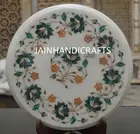18" Marble Green Malachite Coffee Side Table Top Mosaic Lapis Inlay
