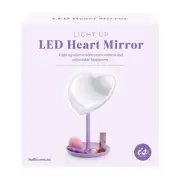 isGift Heart LED Makeup Mirror with Jewellery Cosmetic Tray 360o Vanity Mirror