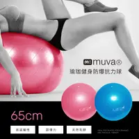 在飛比找蝦皮商城優惠-Muva瑜珈健身防爆抗力球65cm-魅力桃/沉靜藍-台灣製造