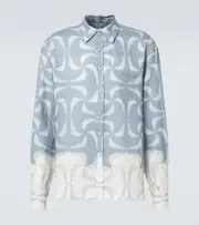 [Commas] Commas Mantra printed linen shirt UK 16 blue
