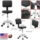 Round Stool Cushioned With Back Rest Swivel Rotation Adjustable Height Home Bar