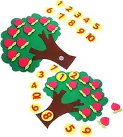 HOODANCOS 2sets Felt Apple Tree Toys for Cognitive Math Learning Counting Game for Toddlers and Preschool Educational Classroom Supply DIY Felt Puzzle Activity