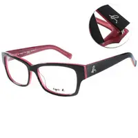 在飛比找momo購物網優惠-【agnes b.】法式簡約LOGO款眼鏡(黑紅#ABP21