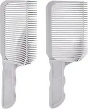 Barber Fade Combs Flat Top Combs, 2Pcs Barber Fade Comb Fading Comb Barber Hair Cutting Comb Barber Fade Comb Curved Triangular Tooth Comb Blending Flat Top Comb,Anti-Static Barber Fade Comb for Men