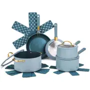 Non-Stick 12-Piece Granite Cookware Set, Blue