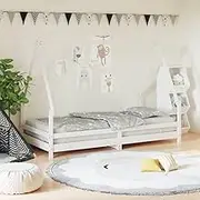 Kids Bed Frame White 90x190 cm Solid Wood Pine,Cots & Toddler Beds 21.74KG-834493