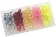 GANAZONO 50Pcs Realistic Plastic Fishing Lures with Tackle Box Micro Tail Design for Pike Perch and Trout Versatile Fishing Lures for Freshwater and Saltwater Use
