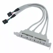 USB 2.0 4 Port to Motherboard Header 9 Pin Bracket Extension Cable Cord