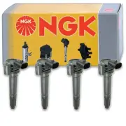 4 pc NGK Ignition Coils for 2012-2017 Fiat 500 1.4L L4 Spark Plug Wire Boot if (for: Fiat)