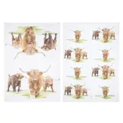 Ladelle Tea Towels Farmyard Faces Cotton Dish Cloths Set 2