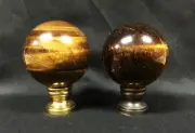 Lamp Finial-LARGE TIGER EYE QUARTZ CRYSTAL Sphere-AB,PB or CH Finish (1 pc.)