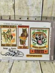 Vtg Circus Banners Meyercord Decal Sheet Buffalo Bill, Waldo, Colossal & Savage