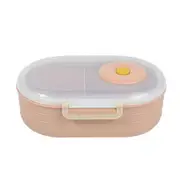 2Pcs Simple Solid Color Lunch Box 1000ml Large Capacity PP High Temperature Resistant Separated Portable Lunch Storage Box