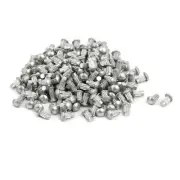200pcs M3 x 6mm Knurled Shank Round Head Aluminum Solid Rivet Silver Tone