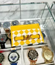 Michael Kors Reed Large MK Logo Credit Card Holder Wallet - Golden Yellow