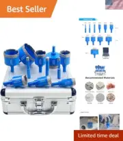 Diamond Core Drill Bit Set - 11-Piece Hole Saw Kit for Porcelain and Granite